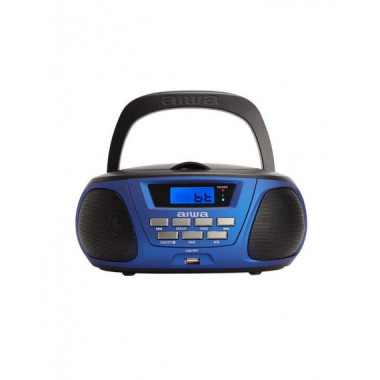 Radio Port&aacute;til Aiwa BBTU-300 con CD, MP3, Bluetooth y Boombox Azul
