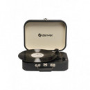 Tocadiscos Retro Denver VPL-130DGR con Grabación USB a PC y 3 Velocidades, Negro