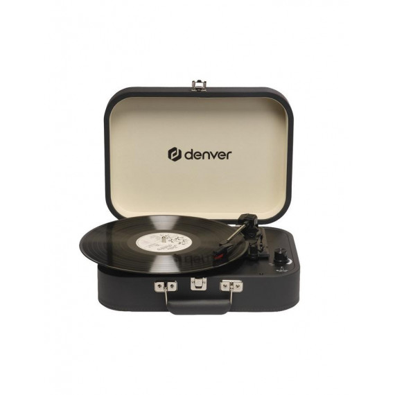 Tocadiscos Retro Denver VPL-130DGR con Grabación USB a PC y 3 Velocidades, Negro