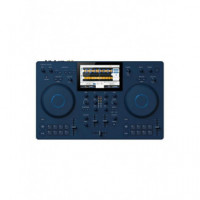 AlphaTheta Omnis-Duo, Controlador DJ Portátil Todo En Uno, Azul Indigo