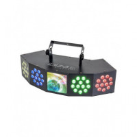 Ibiza Sound Combi-Fx4 16-2064: Efecto 3-en-1 Wash-Moon-Strobe DMX