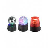 Ibiza Kidz Party 16-1074PLS, Conjunto de 3 Mini Efectos de Luz LED