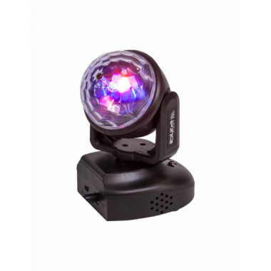 Ibiza LMH-ASTRO, Mini Cabezal M&oacute;vil Astro 6x3W RGB LED con Sonido y Control Remoto