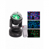 Ibiza LMH-ASTRO, Mini Cabezal Móvil Astro 6x3W RGB LED con Sonido y Control Remoto