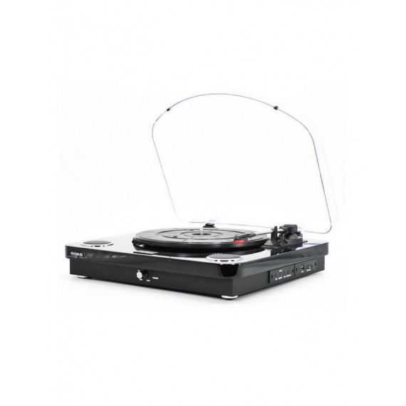 Tocadiscos AIWA GBTUR-120 Bluetooth, USB/SD, Radio FM, Negro