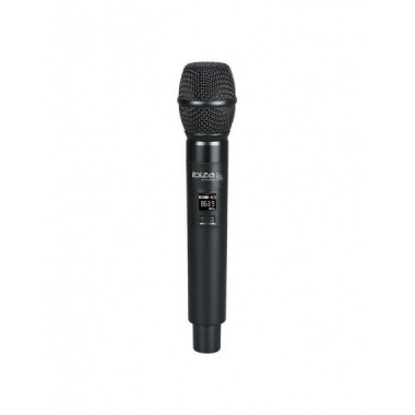 Micr&oacute;fono de Mano Inal&aacute;mbrico Ibiza HM20-UHF 863.9 MHz Negro