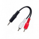 Cable DCU Jack Macho 3,5 mm a 2 RCA Macho, 15 cm