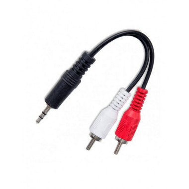 Cable DCU Jack Macho 3,5 mm a 2 RCA Macho, 15 cm