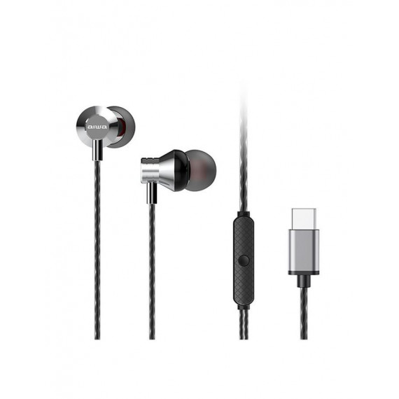 Auriculares Intrauditivos Estéreo Aiwa ESTM-50USB-C con Micrófono, USB-C, Gris