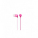 Auriculares de Botón Sony MDR-EX15AP con Micrófono y Mando, Rosa