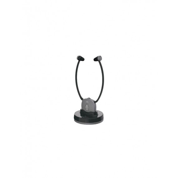 Meliconi 497339 Auriculares Estetofónicos Inalámbricos para TV con Base de Carga Negro/Gris