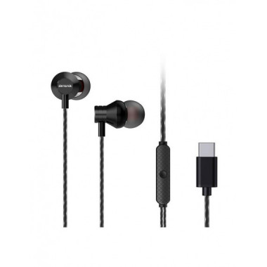 Auriculares Intrauditivos Est&eacute;reo Aiwa ESTM-50USB-C con Control Remoto y Micr&oacute;fono, Negro