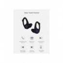 Auriculares DCU Sport Earhook, Bluetooth, IPX6, Color Negro