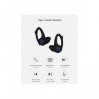 Auriculares DCU Sport Earhook, Bluetooth, IPX6, Color Negro