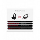 Auriculares DCU Sport Earhook, Bluetooth, IPX6, Color Negro