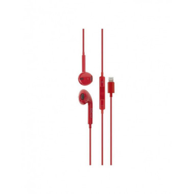 Auricular DCU In-Ear con Conexi&oacute;n Lightning, Est&eacute;reo, Color Rojo