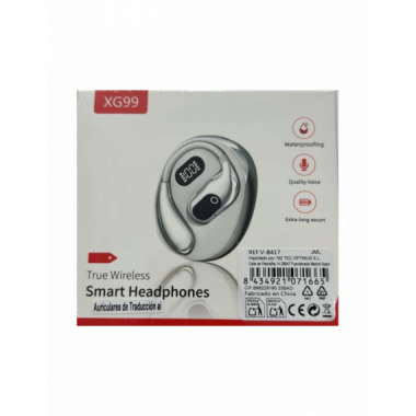 Auricular Traductor XG99 OWS, Bluetooth 5.4 Inal&aacute;mbrico Deportivo, Color Blanco