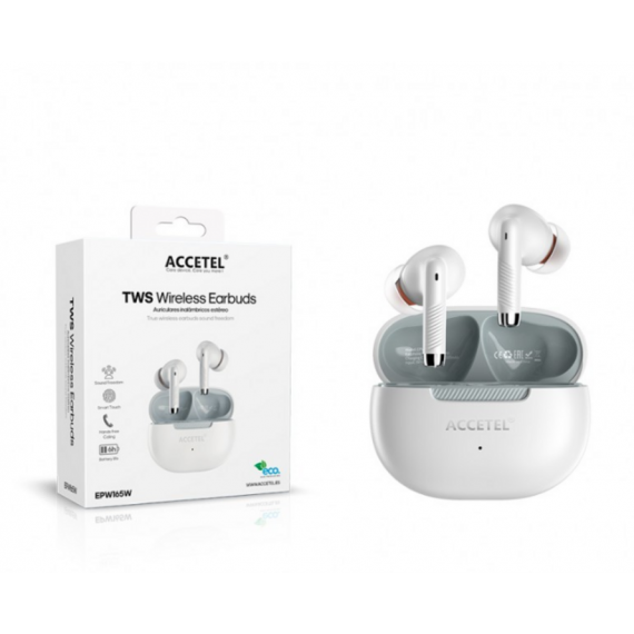 Auriculares Inalámbricos Accetel Estéreo Smart Touch 6H Blanco EPW165W