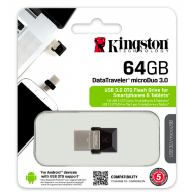 Pendrive Kingston 64GB USB 3.0 DT microDuo USB/Micro USB DTDUO3/64GB