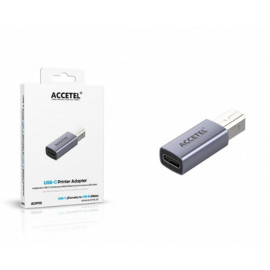 Adaptador Accetel USB-C (hembra) a USB-B (macho) para Impresora (USB 2.0) ADP110