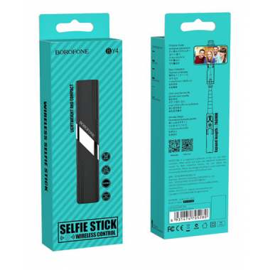 Palo Selfie Stick Inal&aacute;mbrico Borofone BY4 Plug & Play Flexible/Portable Negro