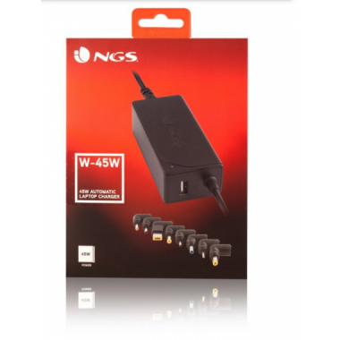 Cargador Notebook NGS 45W 8DC Negro W-45W