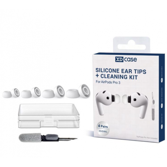Repuesto de Almohadillas de Silicona para Airpods Pro 3 Xdcase 4 Pares Tamaño Xs/s/m/l Blanco