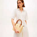 Bolso tote de rafia con bandolera