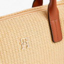 Bolso tote de rafia con bandolera