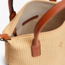 Bolso tote de rafia con bandolera