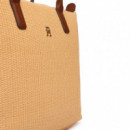 Bolso tote de rafia con bandolera