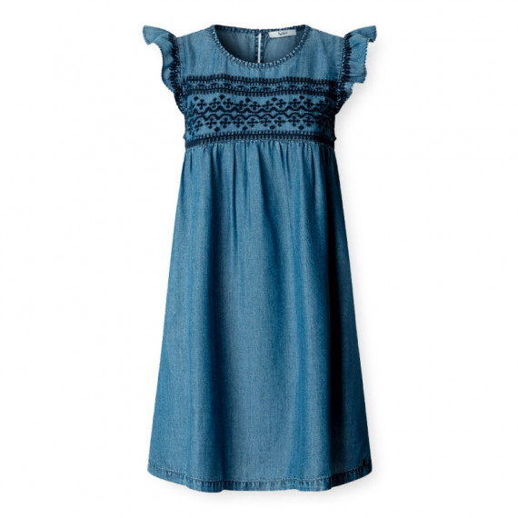 Vestido corto detalles bordados