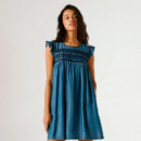 Vestido corto detalles bordados