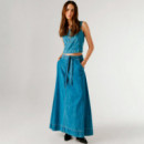 Falda larga denim fit regular