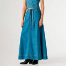 Falda larga denim fit regular
