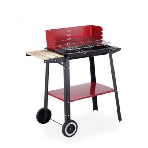 Barbacoa Portátil Rectangular ALGON 81X41CM con Ruedas