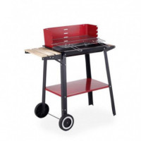 Barbacoa Portátil Rectangular ALGON 81X41CM con Ruedas