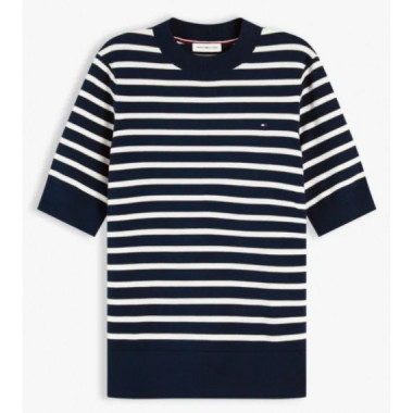 TOMMY HILFIGER - CO JERSEY FINE GG C-NK SS SWT - 0A5 - F|WW0WW49705/0A5