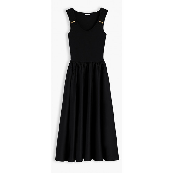 TOMMY HILFIGER - 5X2 RIB MIX MEDIA DRESS - BDS - F|WW0WW49939/BDS