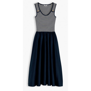 TOMMY HILFIGER - 5X2 RIB MIX MEDIA DRESS - 0X4 - F|WW0WW49939/0X4