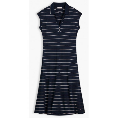 TOMMY HILFIGER - LYOCELL PQ HENLEY MIDI POLO DRS - 0A5 - F|WW0WW49976/0A5