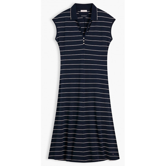 TOMMY HILFIGER - LYOCELL PQ HENLEY MIDI POLO DRS - 0A5 - F|WW0WW49976/0A5