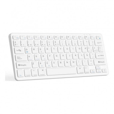 Ikrea WG7113 Teclado Inal&aacute;mbrico con Bluetooth Blanco