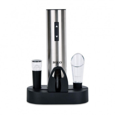 Sogo ACC-SS-17340 Abridor de Vino El&eacute;ctrico Recargable Con Accesorios