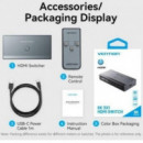 Switch Conmutador VENTION HDMI 2.1 8K Hdmi/h - 3XHDMI/H Grey