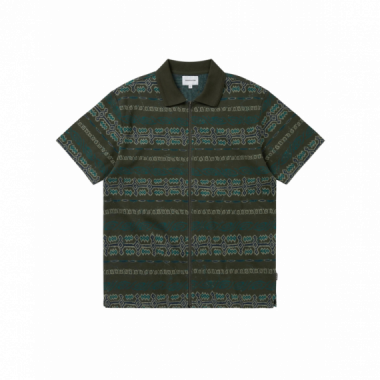 Polos Polo Thisisneverthat&trade; Jungle Jacquard Zip Up Top Olive  THISISNEVERTHAT