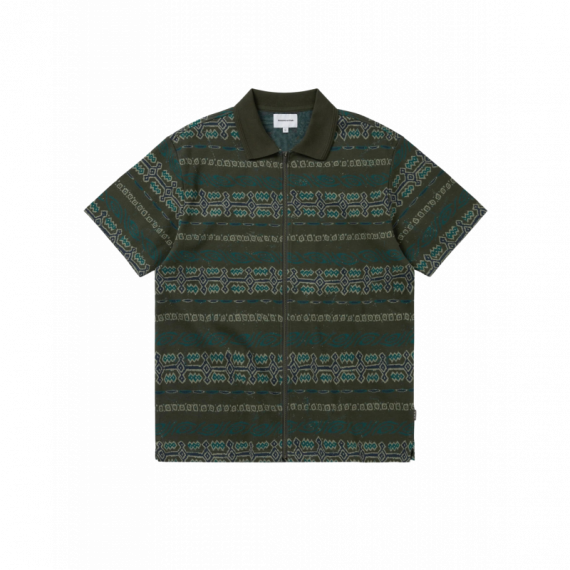 Polos Polo Thisisneverthat™ Jungle Jacquard Zip Up Top Olive  THISISNEVERTHAT