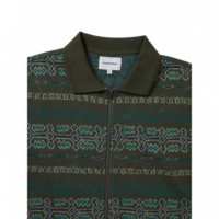 Polos Polo Thisisneverthat™ Jungle Jacquard Zip Up Top Olive  THISISNEVERTHAT