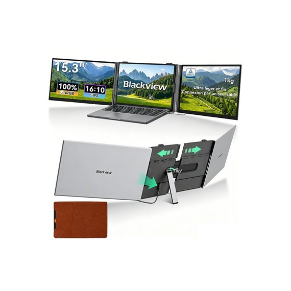 BLACKVIEW Monitor Doble Portatil 15.3"  DCM8 Pro FHD