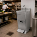 LAVAMANOS INDUSTRIAL INOX CON PULSADOR Y CUBO LARRYHOUSE